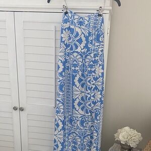 Blue and White Floral Maxi Dress